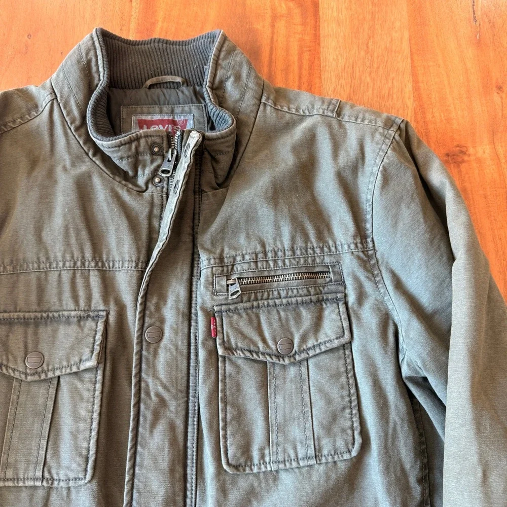Levi's Men's Green Cotton Military Field Jacket Size L